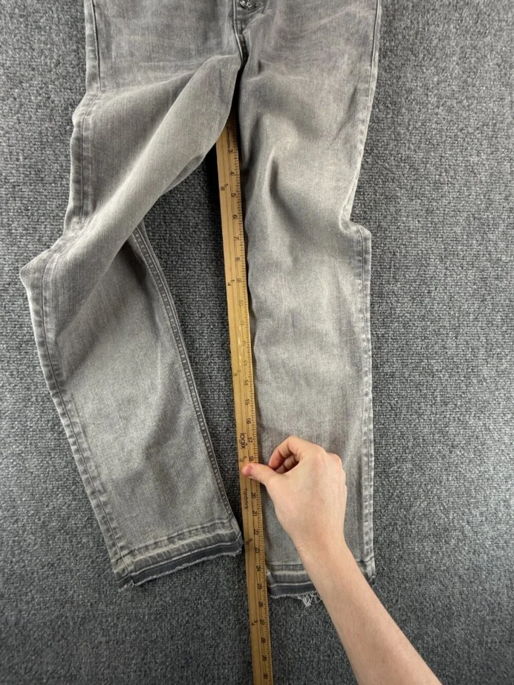Paige Cindy Crop 24 Denim Gray Jeans Cotton Blend Soft Faded Asphalt ACTL 24X26